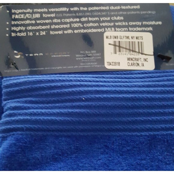 New York Mets Embroidered 16" x 24" Face & Club Tri-Fold Golf Towel - Picture 5 of 5